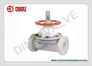 Πλαστική βαλβίδα διαφραγμάτων ASAHI PTFE με τη σύνδεση φλαντζών DIN, Weir τύπος