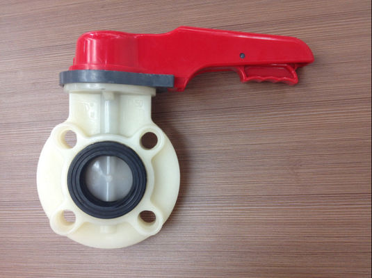 Βαλβίδα πεταλούδων PN1.0Mpa UPVC, χειρωνακτική βαλβίδα πεταλούδων τύπων γκοφρετών 1» σε 8»