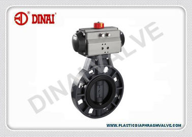 PVDF πλαστική πεταλούδων λειτουργία PN1.0Mpa JIS/DIN/Ansi ενεργοποιητών βαλβίδων πνευματική